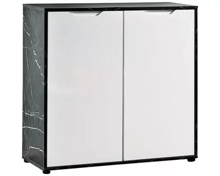 Kommode Korfu Marmor schwarz weiss 90 x 89 x 35 cm