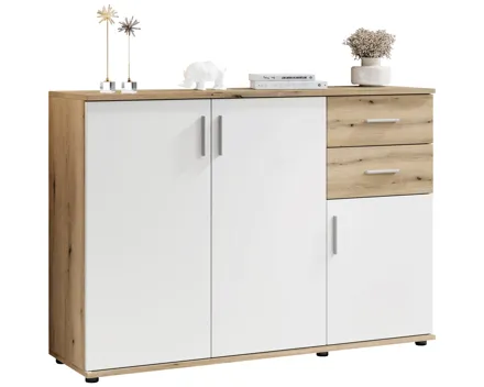 Kommode Leon Dekor Eiche Evoke weiss 120 x 84 x 35 cm