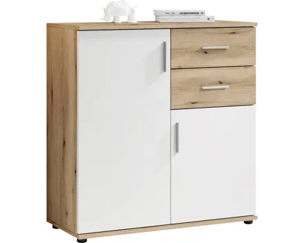 Kommode Leon Dekor Eiche Evoke weiss 80 x 84 x 35 cm