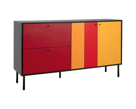 Kommode Lucca Dekor schwarz/multicolour, 145,5 x 81 x 40 cm