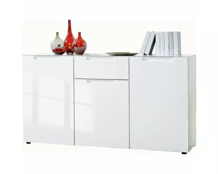 Kommode Mailand Dekor weiss Hochglanz 146 x 79 x 40 cm