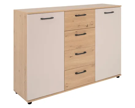 Kommode Nori, Dekor Artisan Eiche/Kaschmir, 120 x 85.5 x 35 cm