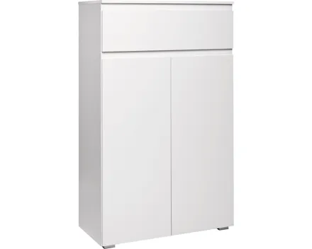 Kommode Shark Dekor weiss matt 80 x 131 x 40 cm