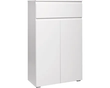 Kommode Shark Dekor weiss matt 80 x 131 x 40 cm