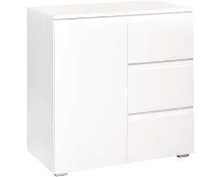 Kommode Shark Dekor weiss matt 80 x 80 x 40 cm