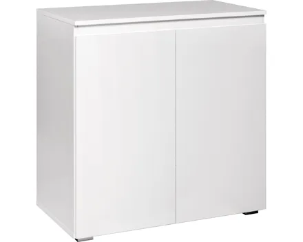 Kommode Shark Dekor weiss matt 80 x 80 x 40 cm