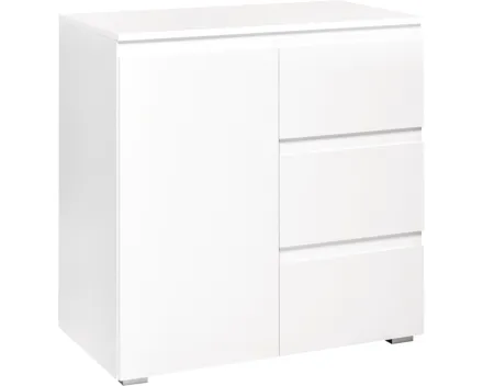 Kommode Shark Dekor weiss matt 80 x 80 x 40 cm