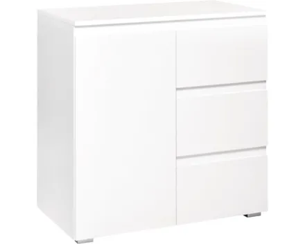 Kommode Shark Dekor weiss matt 80 x 80 x 40 cm