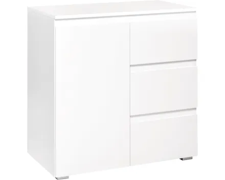 Kommode Shark Dekor weiss matt 80 x 80 x 40 cm