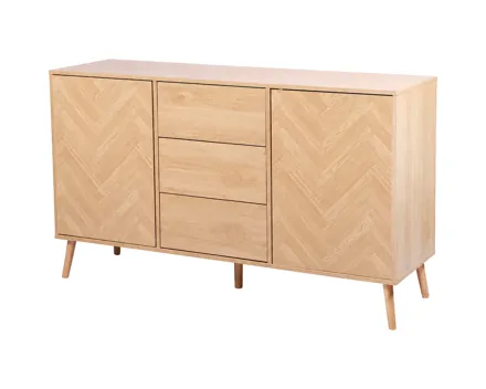 Kommode Shelby MDF Parkett-Optik, 140 x 80 x 40 cm