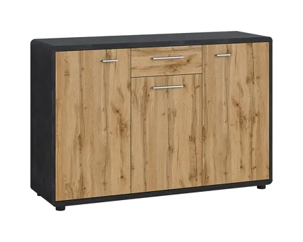 Kommode Trevi Dekor Beton-Optik dunkel Wotaneiche 131 x 87 x 40 cm