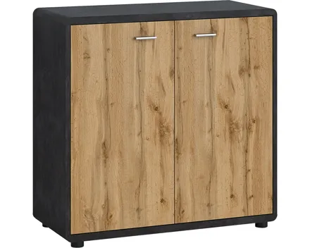 Kommode Trevi Dekor Beton-Optik dunkel Wotaneiche 89 x 87 x 40 cm