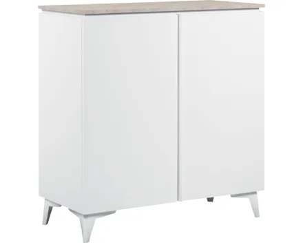 Kommode Trix Dekor weiss matt Sandstein-Optik 88 x 92 x 40 cm