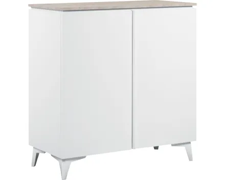 Kommode Trix Dekor weiss matt Sandstein-Optik 88 x 92 x 40 cm