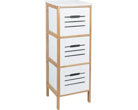 Kommode Zuzu Bambus/MDF weiss 3SBK