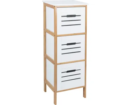 Kommode Zuzu Bambus/MDF weiss 3SBK