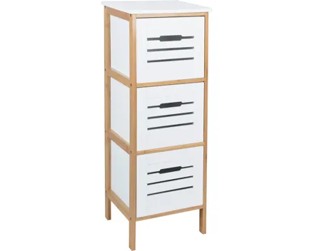 Kommode Zuzu Bambus/MDF weiss 3SBK
