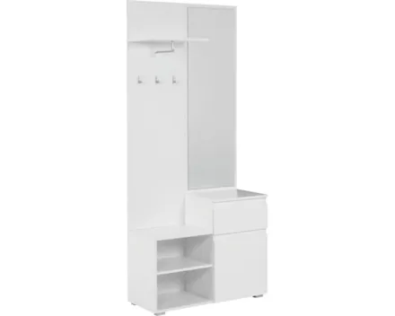 Kompakt-Garderobe Shark Dekor weiss matt 85 x 195 x 37 cm