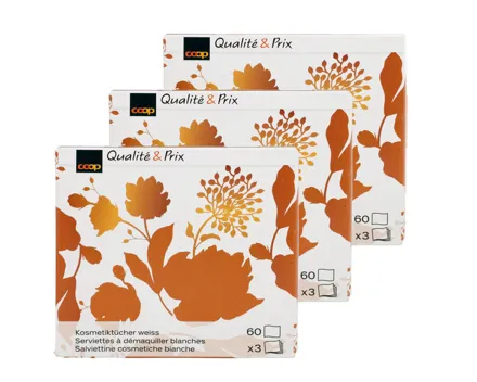 Kosmetiktücher Design Würfel 3-lagig Farbe assortiert 60 Stück 3x 60St