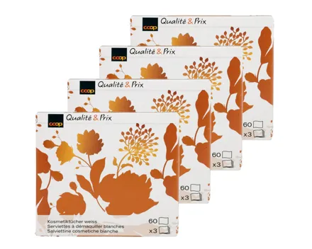 Kosmetiktücher Design Würfel 3-lagig Farbe assortiert 60 Stück 4x 60St