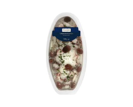 Krake Carpaccio mit Leccino Oliven