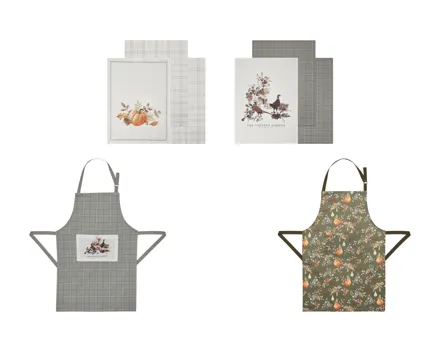 Küchenschürze/Geschirrtücher-Set, 3er