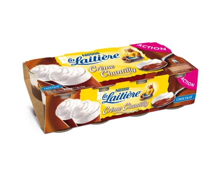 La Laitière Crème Chantilly Chocolat 8x100g