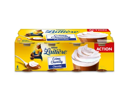 La Laitière Crème Chantilly Chocolat 8x100g