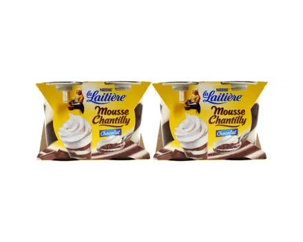 La Laitière Mousse Chantilly Chocolat 4x90g 2x 360g