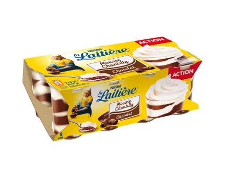 La Laitière Mousse Chantilly Schokolade 8x90g