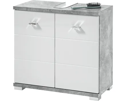 Lavaboy Loop Dekor Beton-Optik Hochglanz weiss 60 x 57 x 31 cm
