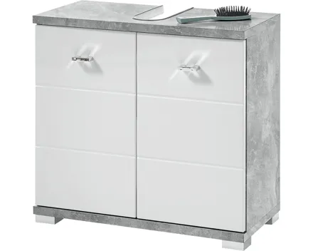 Lavaboy Loop Dekor Beton-Optik Hochglanz weiss 60 x 57 x 31 cm