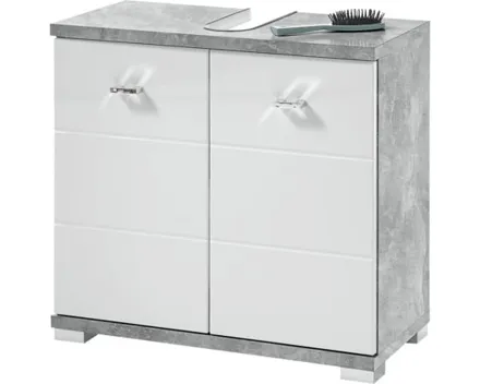 Lavaboy Loop Dekor Beton-Optik Hochglanz weiss 60 x 57 x 31 cm
