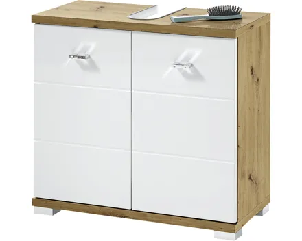 Lavaboy Loop Eiche Artisan-Hochglanz weiss 60 x 57 x 31 cm