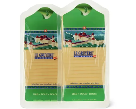 Le Gruyère mild Scheiben, AOP, Duo-Pack