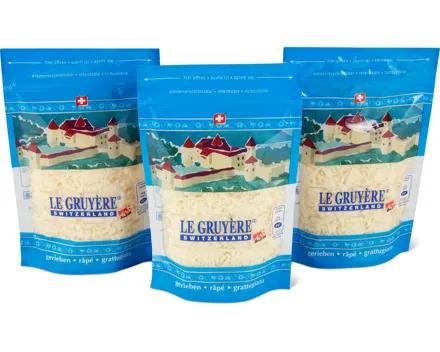 Le Gruyère Reibkäse, AOP, 3er-Pack