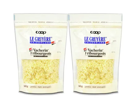 Le Gruyère & Vacherin Fribourgeois gerieben 2x 120g