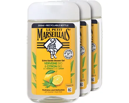 Le Petit Mariseillais Duschgel Eisenkraut / Zitrone 3 x 250 ml