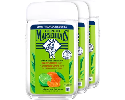 Le Petit Marseillais Duschgel Mandarine und Bio Limette 3 x 250 ml