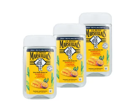 Le Petit Marseillais Duschgel Mango & Passionsfrucht 3x 250ml