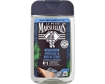 Le Petit Marseillais Duschgel Men 4 in 1 Mineral und Zeder 3 x 250 ml