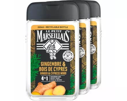 Le Petit Marseillais Duschgel Men Zypresse & Ingwer 3 x 250 ml