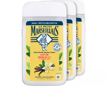 Le Petit Marseillais Duschgel Vanillemilch 3 x 250 ml