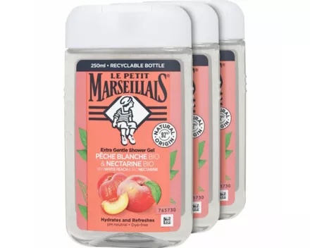 Le Petit Marseillais Duschgel weisse Pfirsich und Nektarine 3 x 250 ml