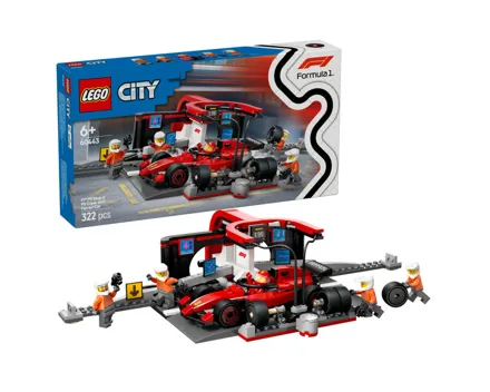Lego® City 60443 F1® Boxenstopp mit Boxencrew und Ferrari Flitzer 6+ Jahre