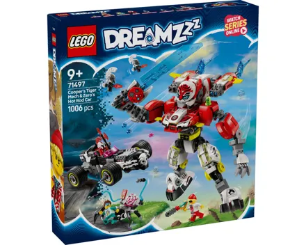 Lego® DREAMZzz 71497 Coopers Tiger-Mech und Zero's Hot Rod Auto ab 9 Jahren