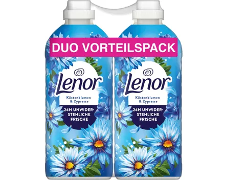 Lenor Weichspüler Küstenblumen & Zypresse, 2 x 71 Waschgänge
