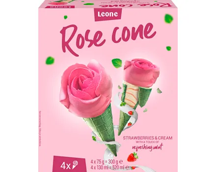 Leone Cornet-Rose Erdbeere & Crème
