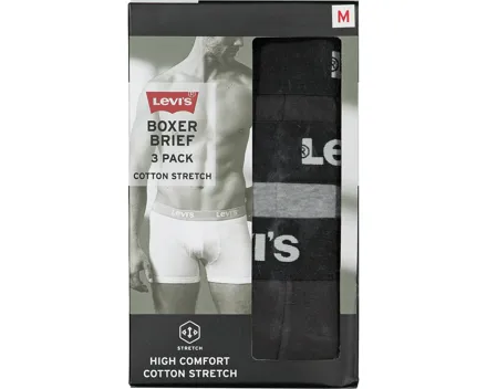 Levis Boxershorts Herren 3er-Pack M, grau
