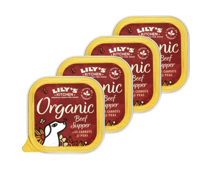 Lily's Kitchen Organic Supper Hunde Nassfutter Adult Rind 4x 150g